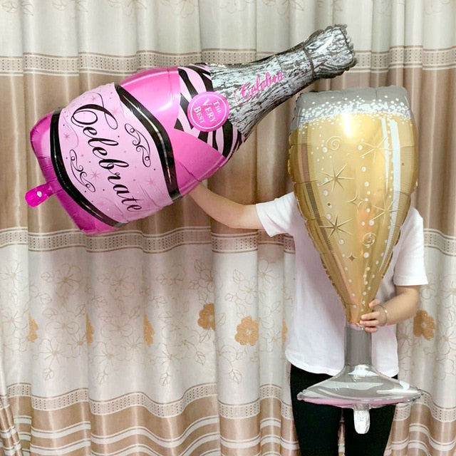 Big Helium Balloon Champagne Goblet Balloon Wedding Birthday Party Decorations Adult Kids Ballons Globos Event Party Supplies by eprolo