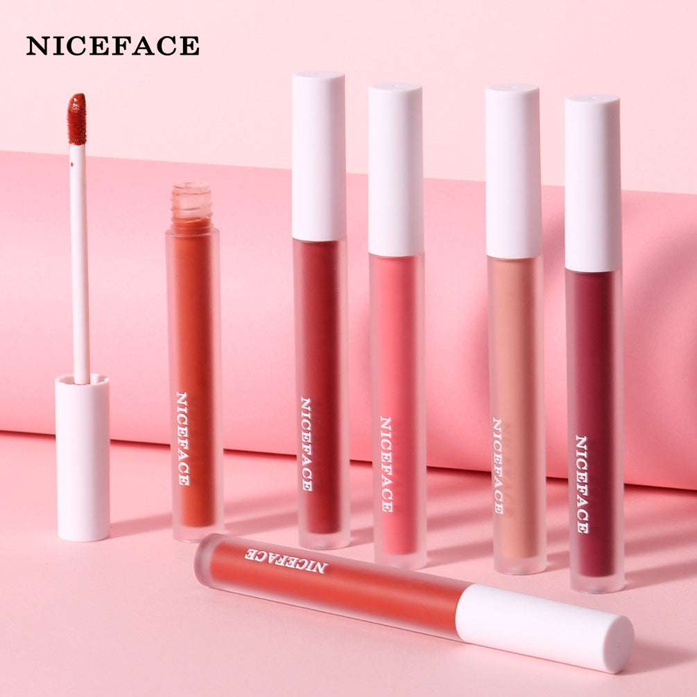 NICEFACE 12 Color Velvet Matte Lip Gloss Non-Stick Cup Liquid Lipstick Lip Glaze by eprolo