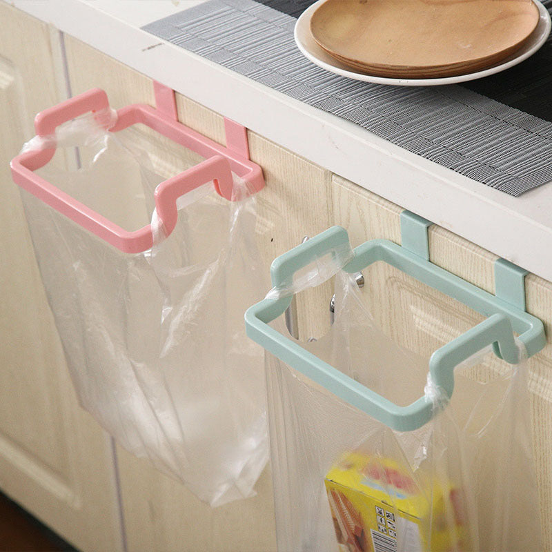 Kitchen Hanging Cabinet Door Garbage Rack Door Back Garbage Bag Storage Rack Plastic Bag Shelf Trash Can Bracket by eprolo