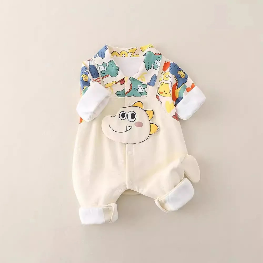 Newborn Jumpsuit Baby Boys Girls Rompers 0-18 Months Toddler Clothing Infant Long Sleeve Doodle Kids Cotton Onesies by eprolo