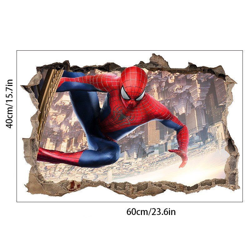 3D Transcendent Wall Spider Man Wall Stickers Living Room Decoration Background Wall Stickers Removable by eprolo