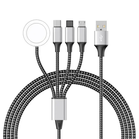 New woven four in one watch wireless charging mobile phone charging cable data cable multiple connectors to choose from by eprolo