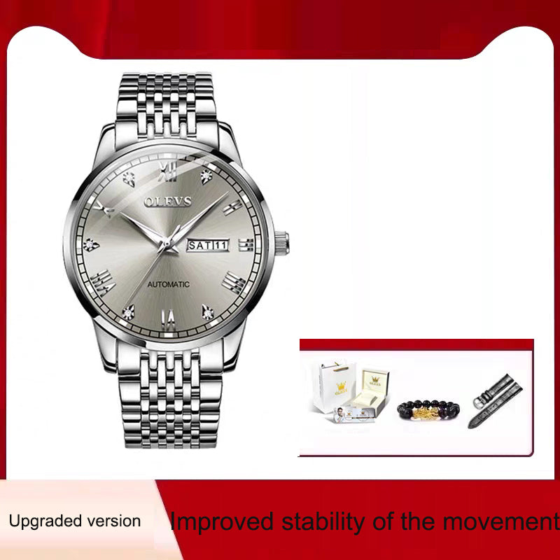 Men's Watch Men's Mechanical Watch Fully Automatic Simple Wind Waterproof Night Light Watch by eprolo