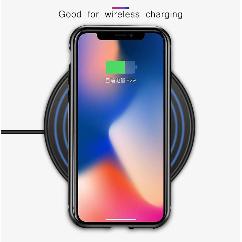 Double sided Magnetic Case for iPhone X Clear Tempered Glass Magnet Adsorption Case by eprolo