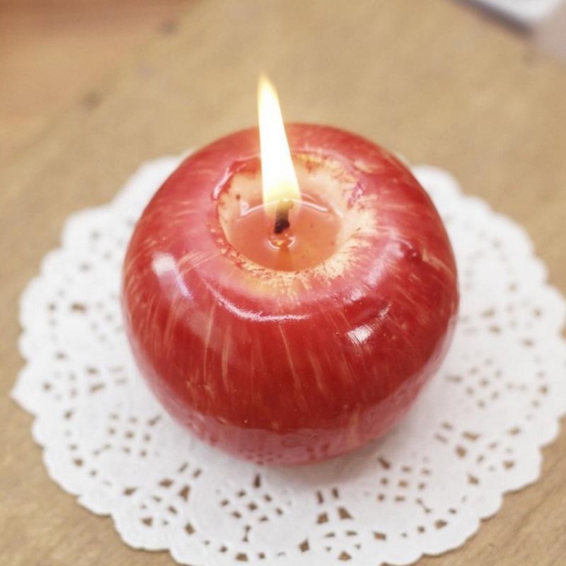 Fruit Candles Christmas Simulation Artificial Apple Shape Candles Christmas Eve Wedding Party Decoartion Supplies Creative Gift by eprolo