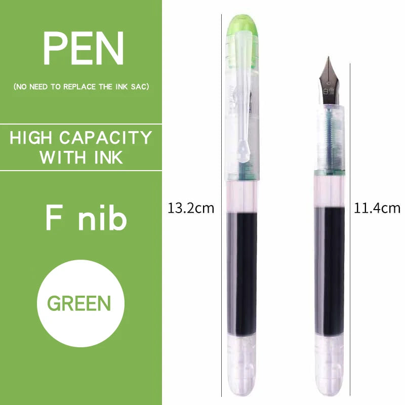 0.38/0.5mm Fountain Pen Writing Large Ink Officeschool Supplies 8 Colors Stationery Set Kawaii Gift Fashion EF F Nib 03967 by My Store