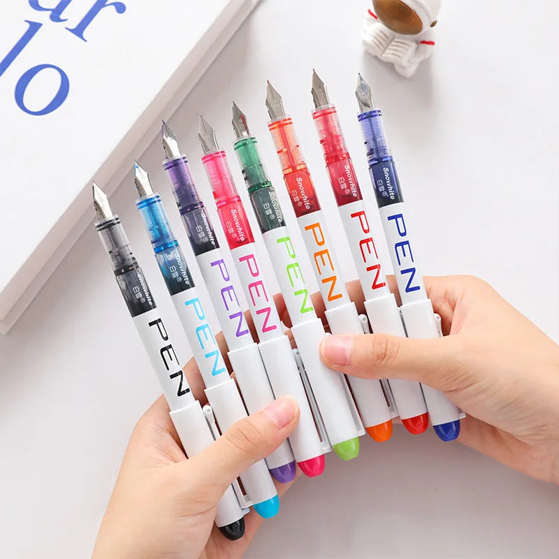 0.38/0.5mm Fountain Pen Writing Large Ink Officeschool Supplies 8 Colors Stationery Set Kawaii Gift Fashion EF F Nib 03967 by My Store