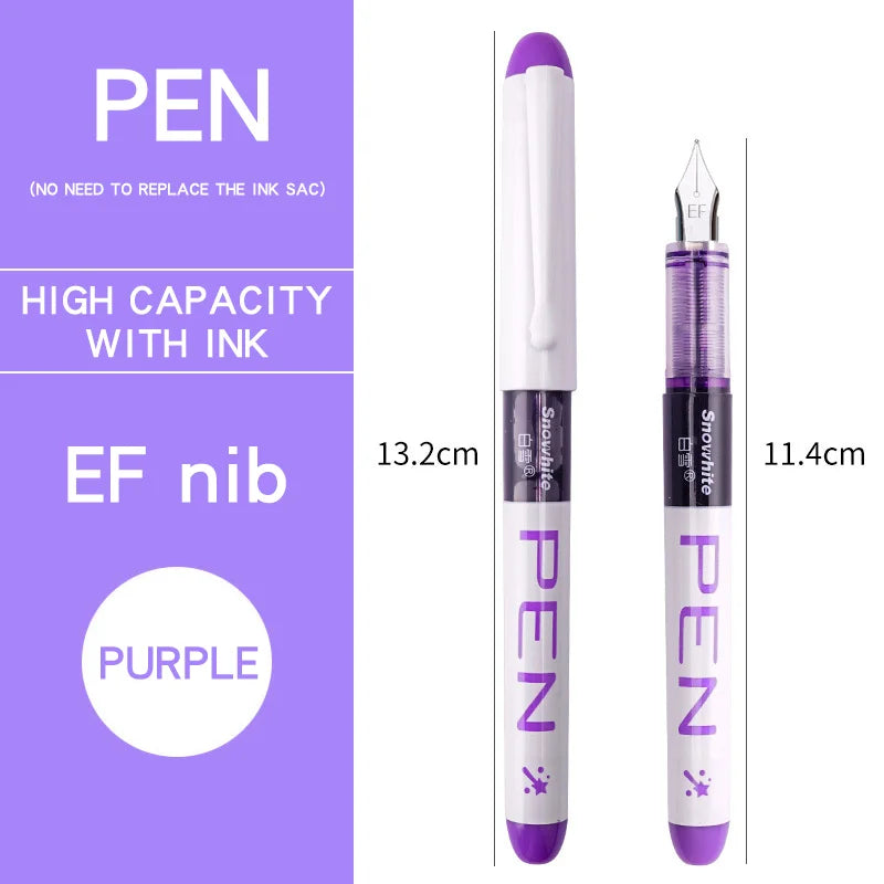 0.38/0.5mm Fountain Pen Writing Large Ink Officeschool Supplies 8 Colors Stationery Set Kawaii Gift Fashion EF F Nib 03967 by My Store