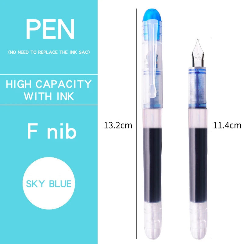 0.38/0.5mm Fountain Pen Writing Large Ink Officeschool Supplies 8 Colors Stationery Set Kawaii Gift Fashion EF F Nib 03967 by My Store
