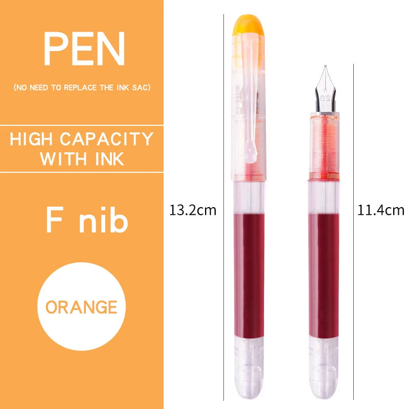 0.38/0.5mm Fountain Pen Writing Large Ink Officeschool Supplies 8 Colors Stationery Set Kawaii Gift Fashion EF F Nib 03967 by My Store