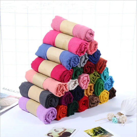 Luxury Brand Women Scarf Cotton Hijab Scarf Pashmina Lady Shawls And Wraps Head Scarves Neck Bandana Men Scarf/Black Scarves by My Store