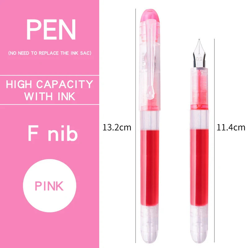 0.38/0.5mm Fountain Pen Writing Large Ink Officeschool Supplies 8 Colors Stationery Set Kawaii Gift Fashion EF F Nib 03967 by My Store
