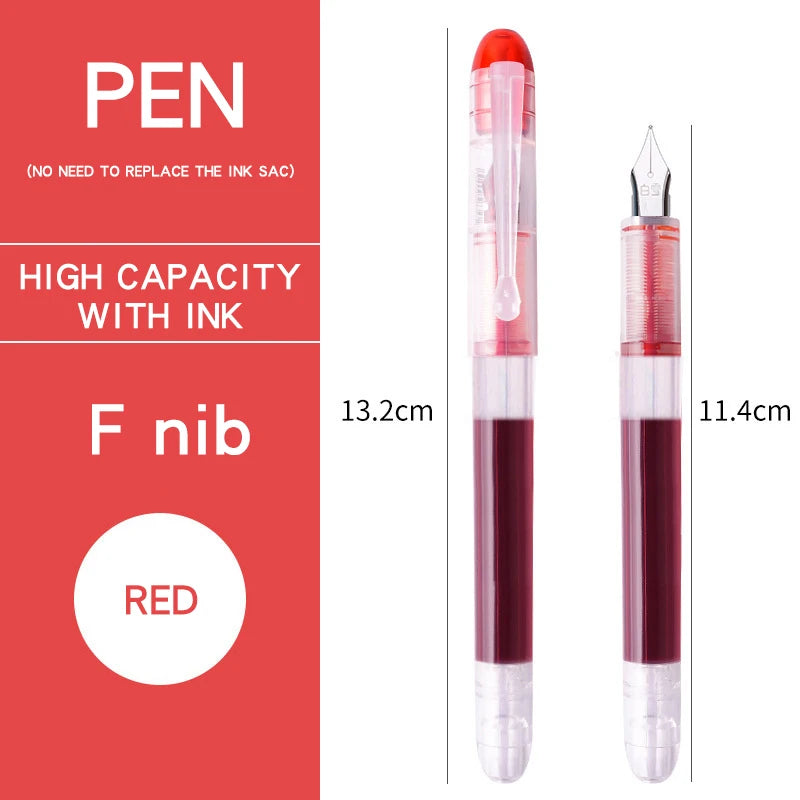 0.38/0.5mm Fountain Pen Writing Large Ink Officeschool Supplies 8 Colors Stationery Set Kawaii Gift Fashion EF F Nib 03967 by My Store