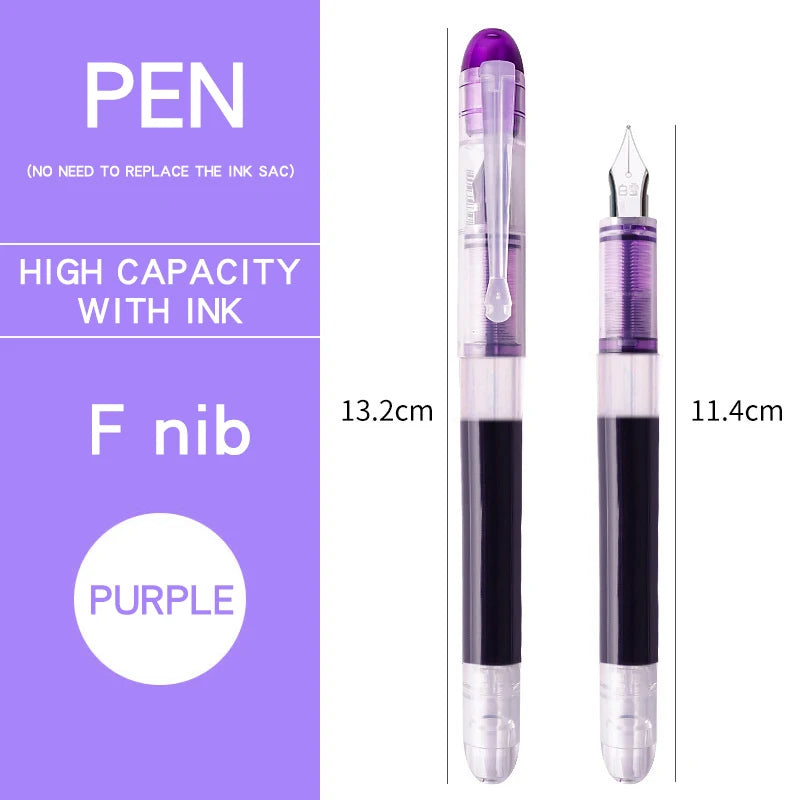 0.38/0.5mm Fountain Pen Writing Large Ink Officeschool Supplies 8 Colors Stationery Set Kawaii Gift Fashion EF F Nib 03967 by My Store