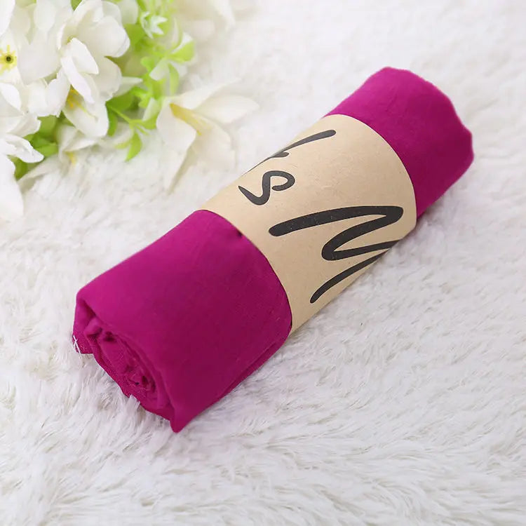 Luxury Brand Women Scarf Cotton Hijab Scarf Pashmina Lady Shawls And Wraps Head Scarves Neck Bandana Men Scarf/Black Scarves by My Store