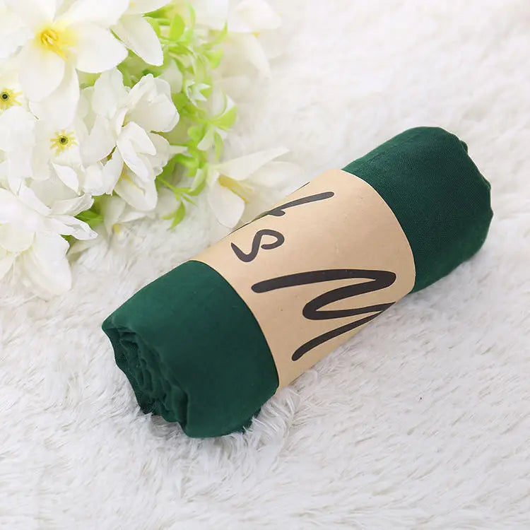 Luxury Brand Women Scarf Cotton Hijab Scarf Pashmina Lady Shawls And Wraps Head Scarves Neck Bandana Men Scarf/Black Scarves by My Store