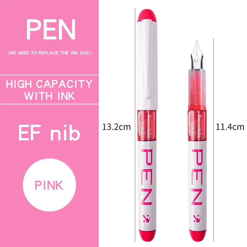 0.38/0.5mm Fountain Pen Writing Large Ink Officeschool Supplies 8 Colors Stationery Set Kawaii Gift Fashion EF F Nib 03967 by My Store