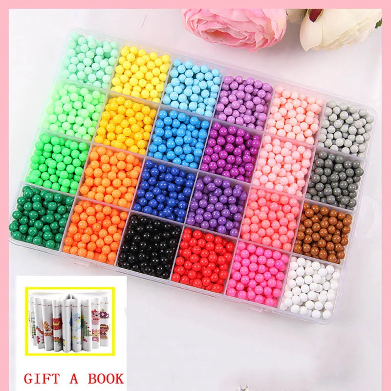 24 colors Refill Beads puzzle Crystal DIY water spray beads set ball games 3D handmade magic toys for children by eprolo