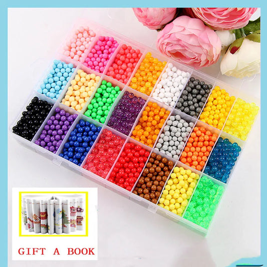24 colors Refill Beads puzzle Crystal DIY water spray beads set ball games 3D handmade magic toys for children by eprolo