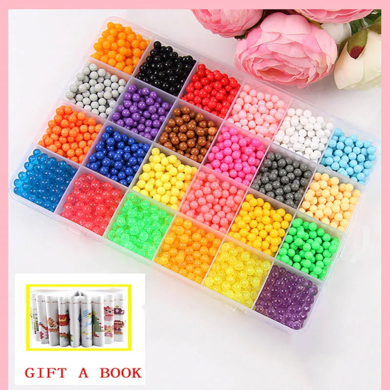 24 colors Refill Beads puzzle Crystal DIY water spray beads set ball games 3D handmade magic toys for children by eprolo