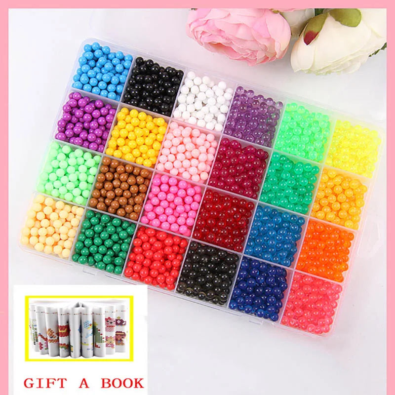 24 colors Refill Beads puzzle Crystal DIY water spray beads set ball games 3D handmade magic toys for children by eprolo