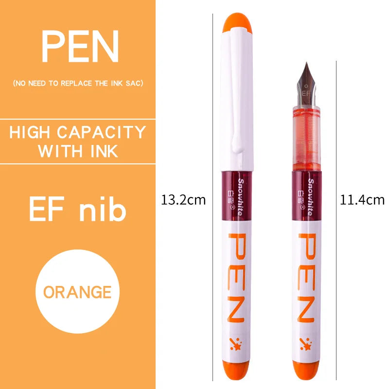 0.38/0.5mm Fountain Pen Writing Large Ink Officeschool Supplies 8 Colors Stationery Set Kawaii Gift Fashion EF F Nib 03967 by My Store