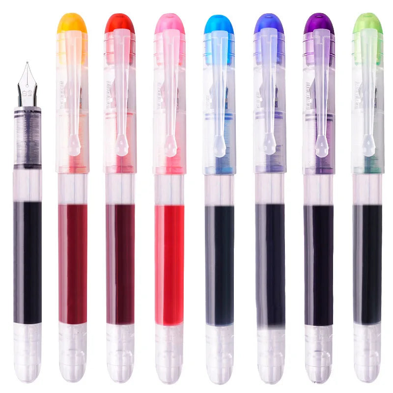 0.38/0.5mm Fountain Pen Writing Large Ink Officeschool Supplies 8 Colors Stationery Set Kawaii Gift Fashion EF F Nib 03967 by My Store