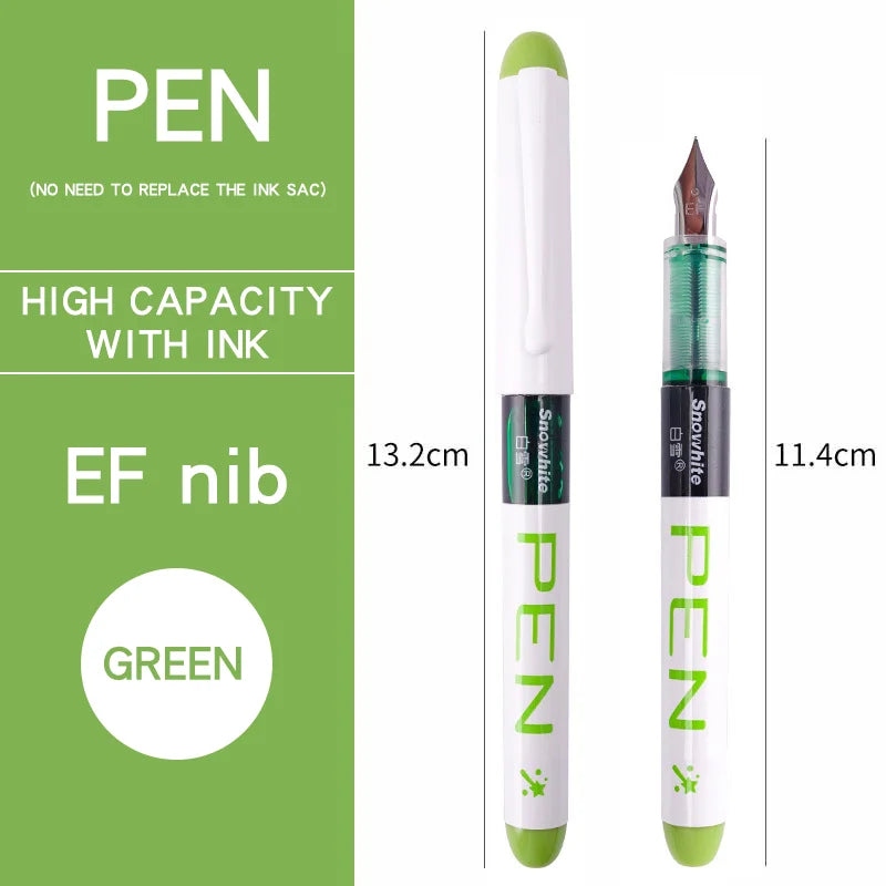 0.38/0.5mm Fountain Pen Writing Large Ink Officeschool Supplies 8 Colors Stationery Set Kawaii Gift Fashion EF F Nib 03967 by My Store