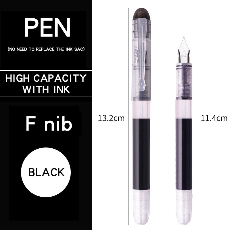 0.38/0.5mm Fountain Pen Writing Large Ink Officeschool Supplies 8 Colors Stationery Set Kawaii Gift Fashion EF F Nib 03967 by My Store