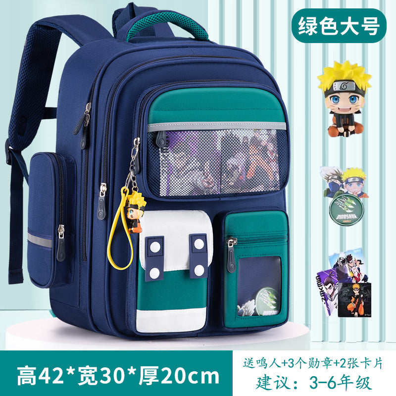 2023 new primary school school bag spine protection to reduce the burden of 123 to 6th grade children's school bag waterproof backpack by My Store