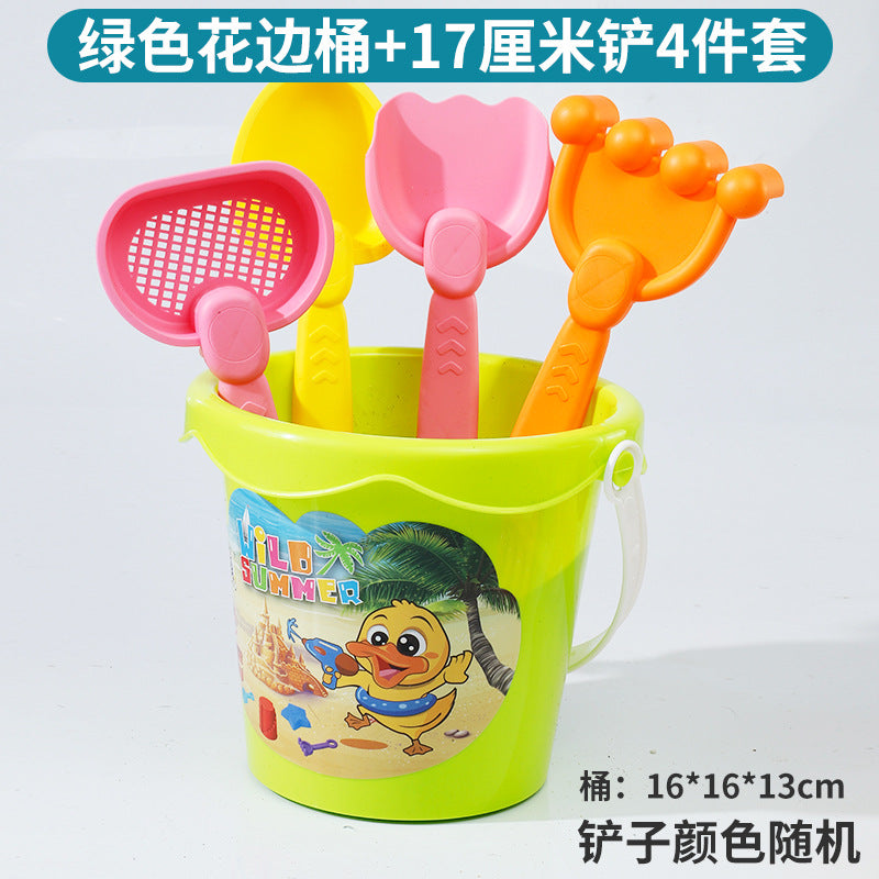 Kids Thickened Plastic Beach Bucket Beach Shovel Water Playing Castle Bucket Playset Baby Sand Digging Tools by My Store