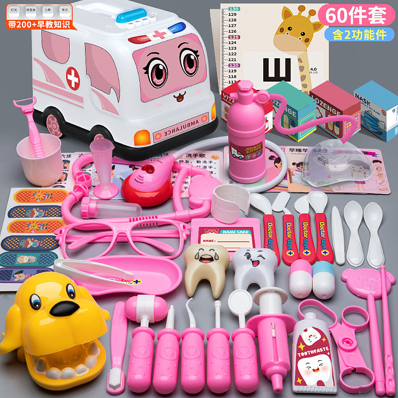 Kids Doctor Playset Tool Medical Box Boy Girl Play Home Nurse Injection Stethoscope Baby