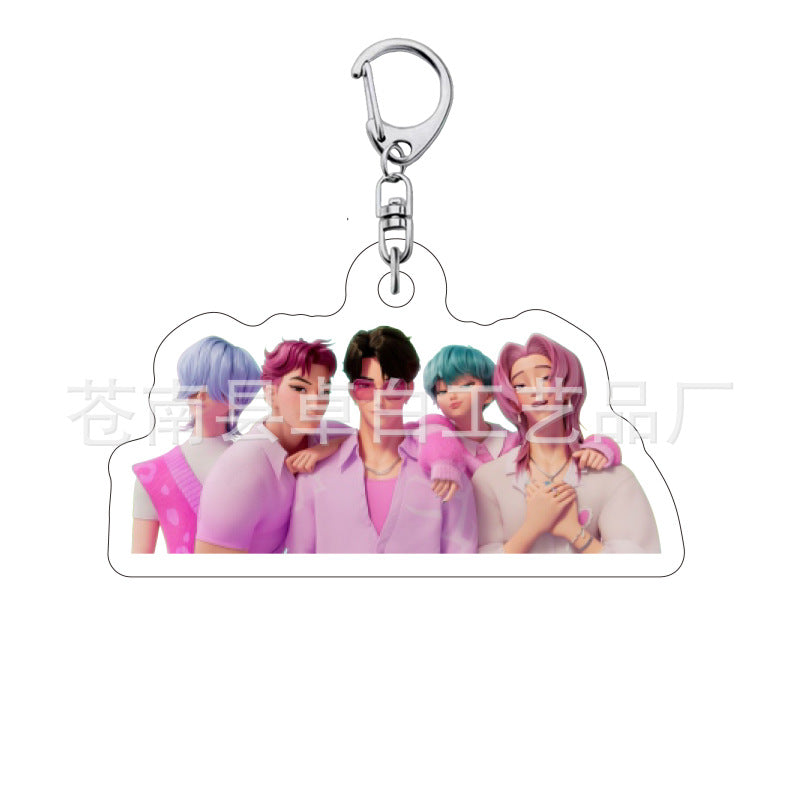 Kpop witch hunt group Rumi Zoe Mira Qin Yu peripheral cute acrylic keychain student school bag pendant