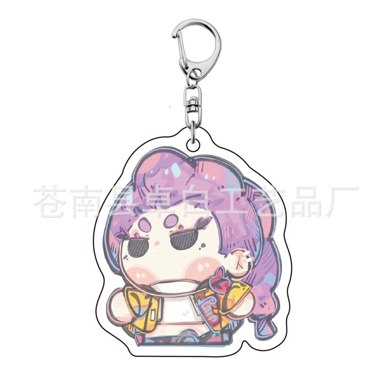 Kpop witch hunt group Rumi Zoe Mira Qin Yu peripheral cute acrylic keychain student school bag pendant