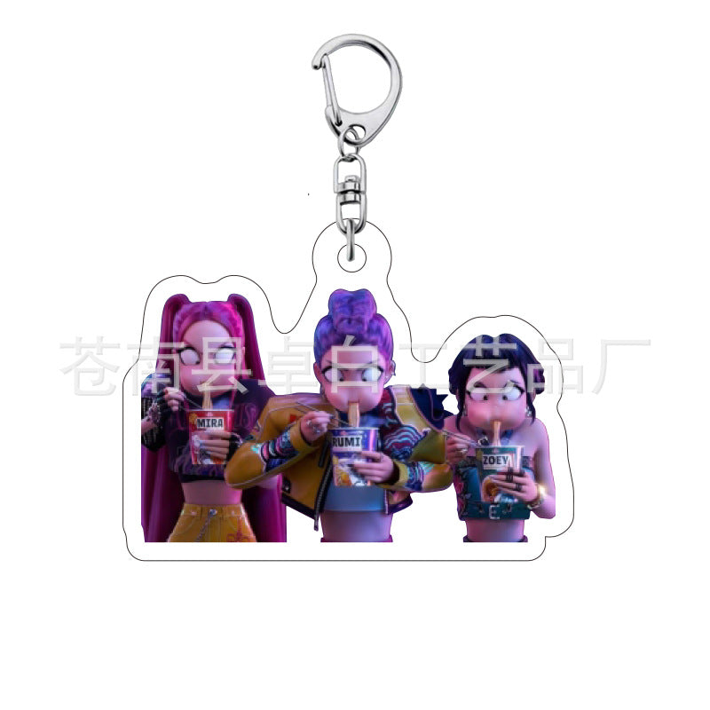Kpop witch hunt group Rumi Zoe Mira Qin Yu peripheral cute acrylic keychain student school bag pendant