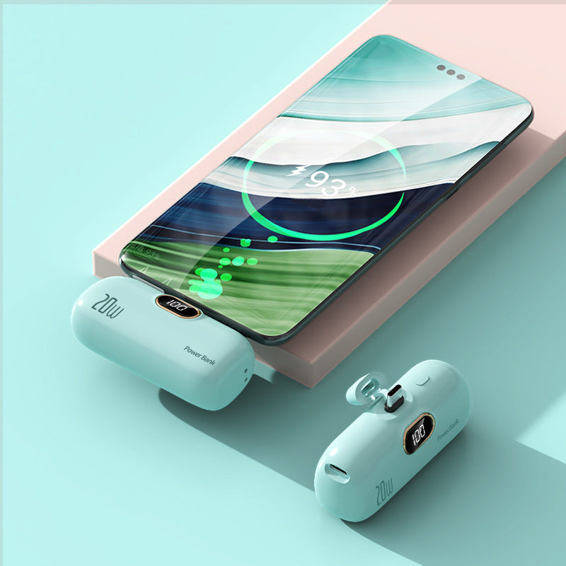 Cross-border KC wholesale capsule 5000mah power bank small portable digital display mobile power supply logo printing by My Store