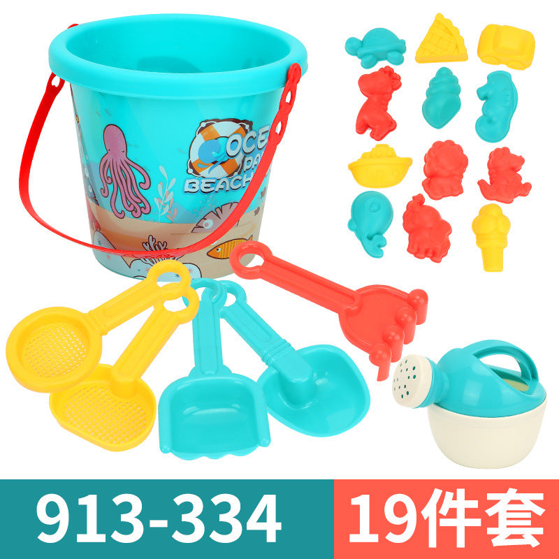 Children's beach toy bucket 18 piece set baby play in the water and sand digging tools, shovel beach bucket play in the water by My Store