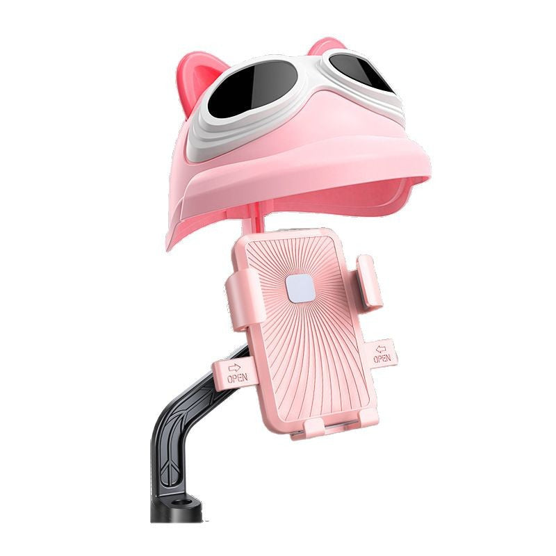 Anti-shake mobile phone holder motorcycle bicycle takeaway navigation rainproof sunshade small helmet electric car patented design