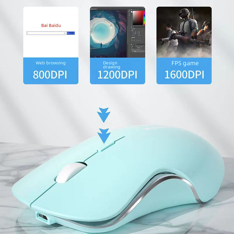 Mute Wireless Mouse Spot Bluetooth Dual Mode Charging Morandi Macaron Charging Game Office Girls Wholesale by My Store
