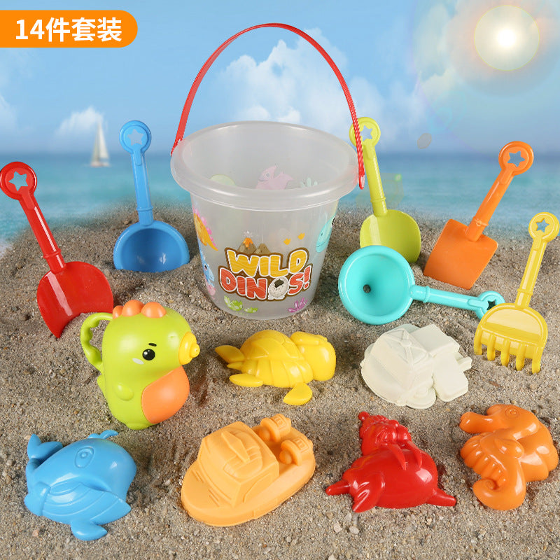 Children's beach toy bucket 18 piece set baby play in the water and sand digging tools, shovel beach bucket play in the water by My Store