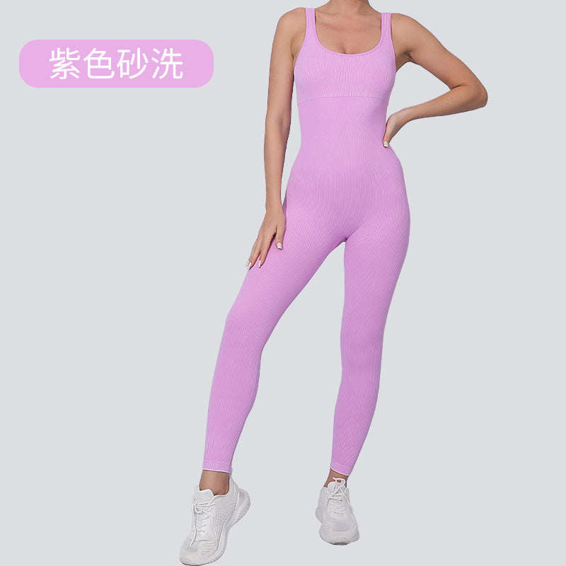 European and American cross-border new products, sports elastic tight-fitting bodysuits, women's seamless threads, abdominal tightening, slimming body-pieces, yoga clothes, women
