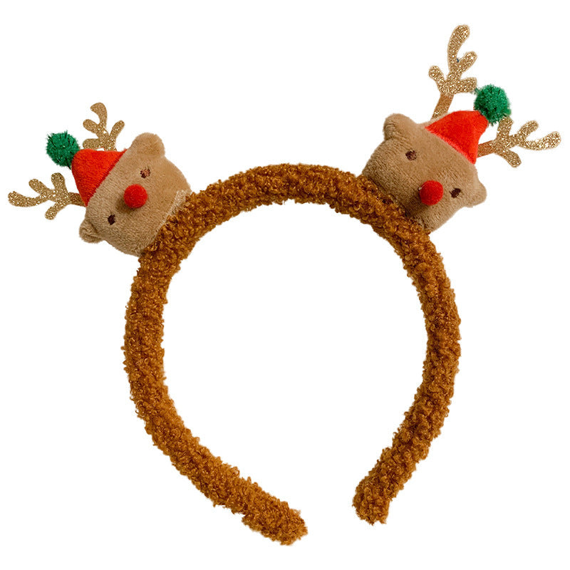 Christmas Tisi plush headband, elk snowman, lambhair headband, fall and winter women's hair bundle, headband, headband, hairpin