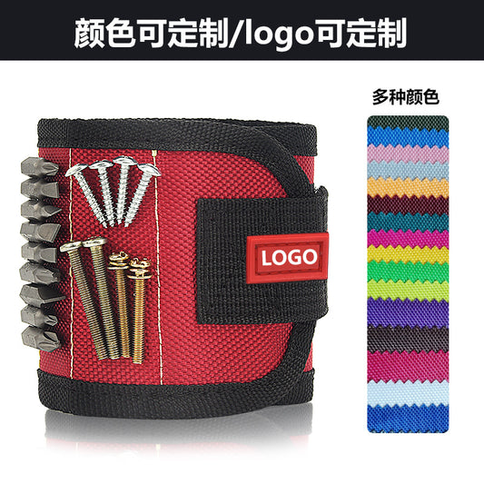 3 Rows 5 Rows Magnetic Magnetic Wristband Tool Kit Electrician Accessories Magnet Picker Adsorption Screw Magnetic Wristband by My Store