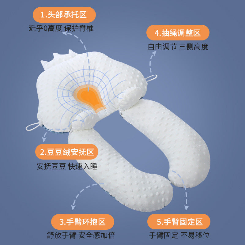 Baby Shaped Pillow Four Seasons 0-1 Year Old Toddler Sleep Security Artifact Head Shape Correction Eccentricity Soothing Pillow by My Store