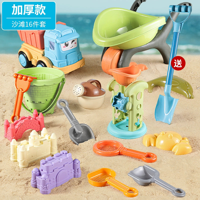 Children's beach toy car baby playing in water and sand digging tool sand shovel child playing sand sand hourglass bucket set by the sea by My Store