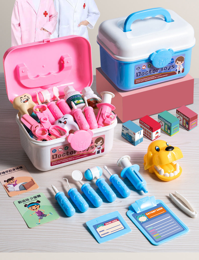 Kids Doctor Playset Tool Medical Box Boy Girl Play Home Nurse Injection Stethoscope Baby