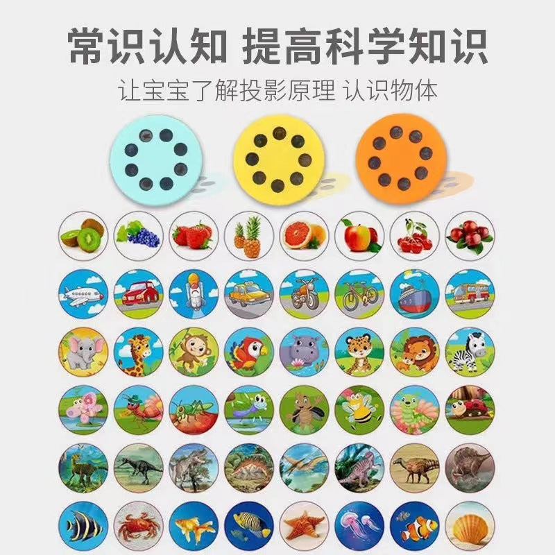 Cartoon children's projection flashlight, mini projector, baby early education toys, stalls, toys, gifts cross-border wholesale