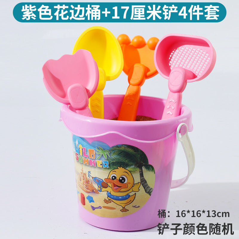 Kids Thickened Plastic Beach Bucket Beach Shovel Water Playing Castle Bucket Playset Baby Sand Digging Tools by My Store