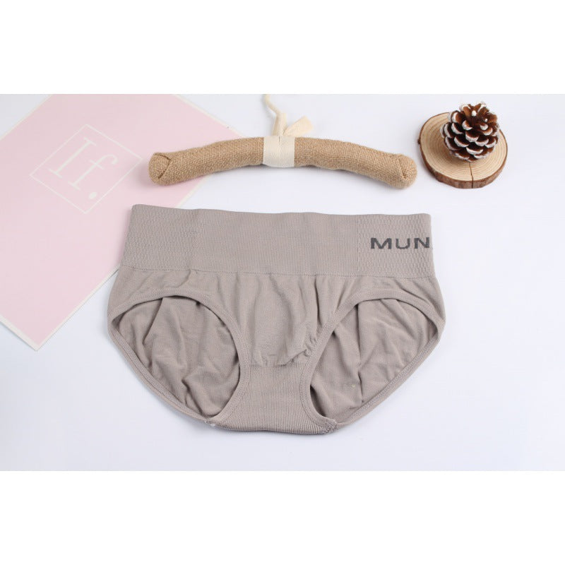 Japanese mid-rise panties with letters English with seamless tummy tucks pants shaping body beautiful girl briefs