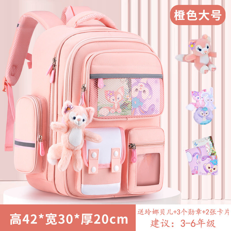 2023 new primary school school bag spine protection to reduce the burden of 123 to 6th grade children's school bag waterproof backpack by My Store